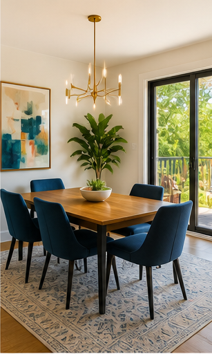 Clean dining and shared workspace after office cleaning in Austin Texas